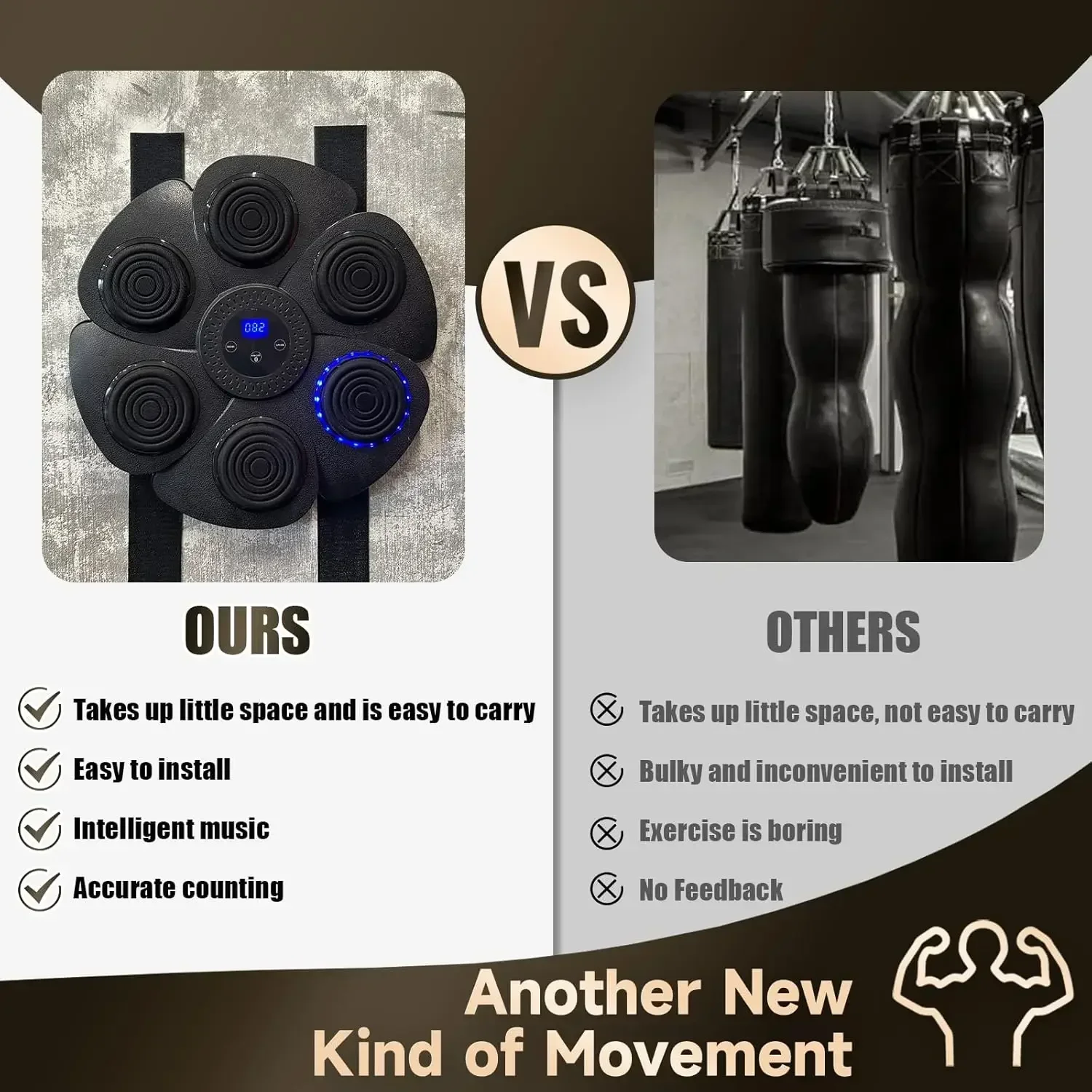 Music Boxing Toys Smart Bluetooth Adult/Children Sports Fitness Boxing Wall Target Muay Thai Reaction Trainer Children's Gift