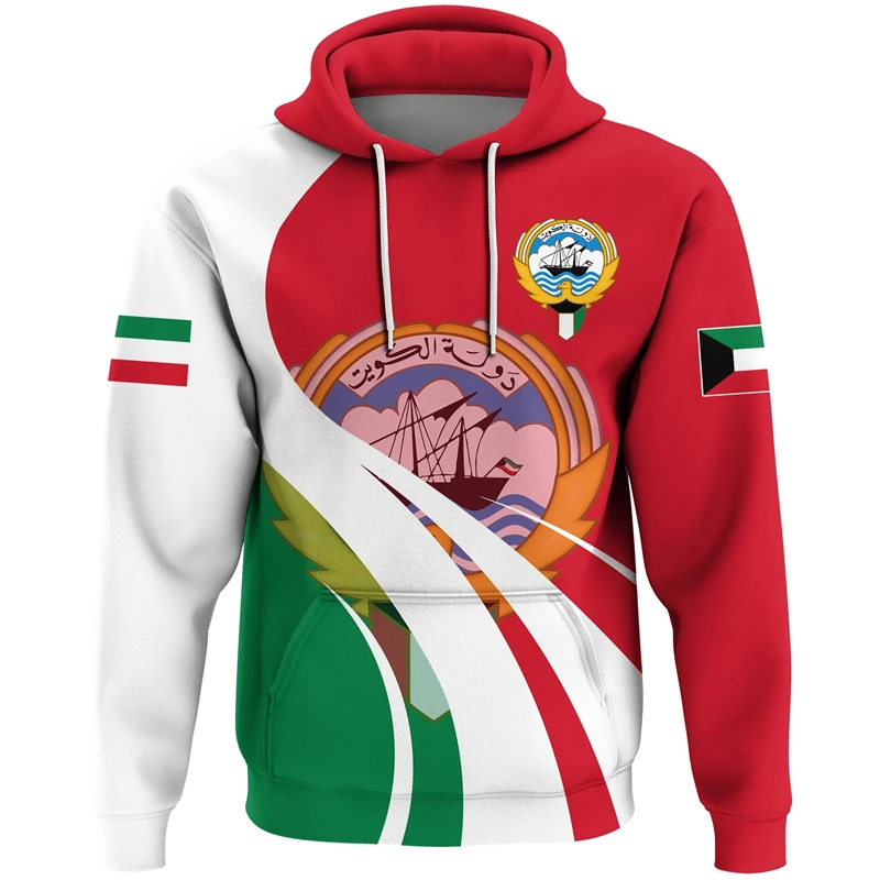thumbnail image 1 of Sudadera con capucha para hombre, con estampado de la bandera de Kuwait, sudaderas con capucha, moda urbana, manga larga, holgadas, de gran tamaño, Y2k, sudaderas con capucha para hombre, 1 of 4