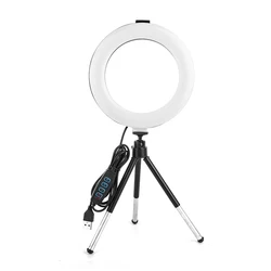 6 - Inch Mini LED Selfie Ring Light for Video and Studio Lighting (1 Set Black)