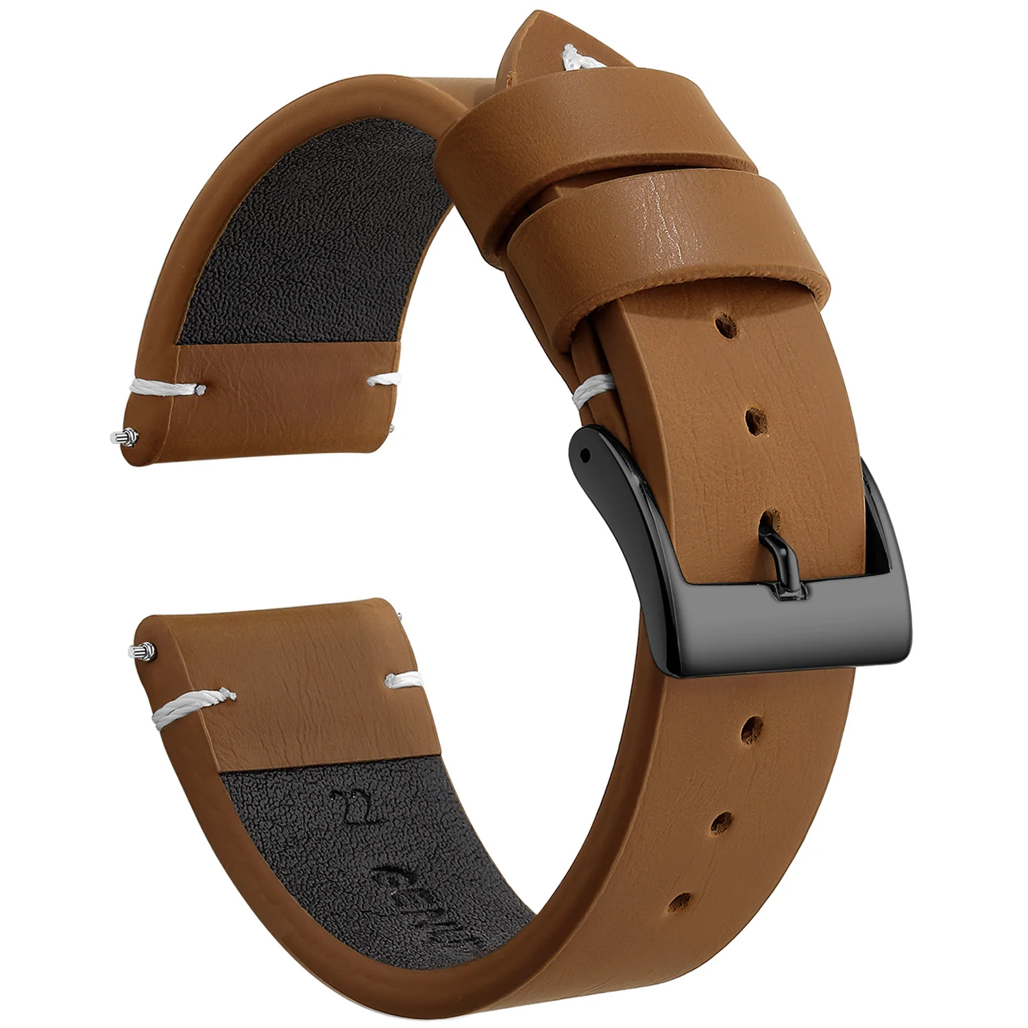 Vintage Leather Watch Band Strap with Stainless Steel Buckle