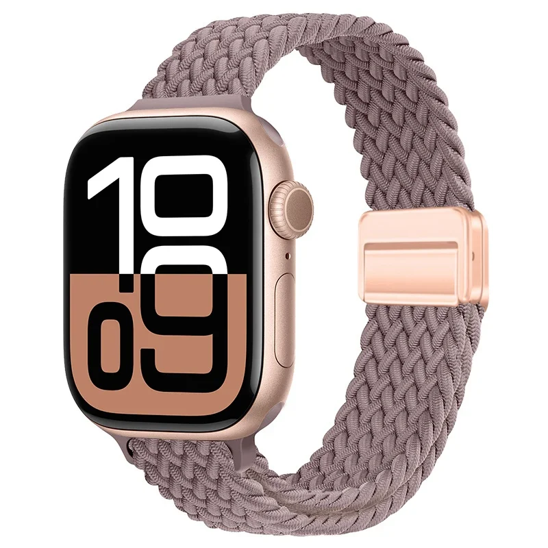 Elegant Braided Nylon Strap for Apple Watch - Slim Design Bracelet Band