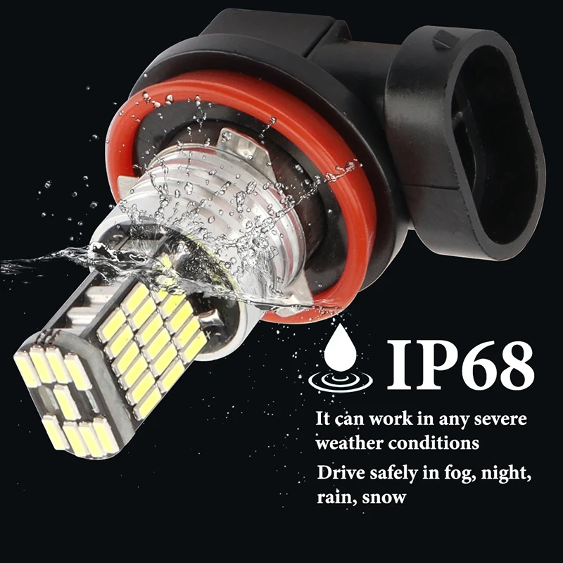 LED Bulb 2PCS Fog Light H7 H8 H9 H11 9005 9006 LED 4014 Chips 45SMD Lens 12V Car Lamps Driving Auto Lamp