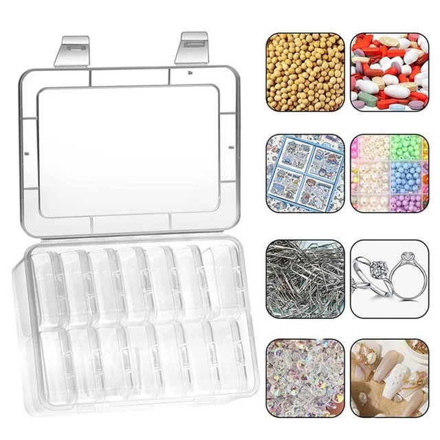 Bead Organizers And Storage 14-Grids Clear Small Bead Organizers