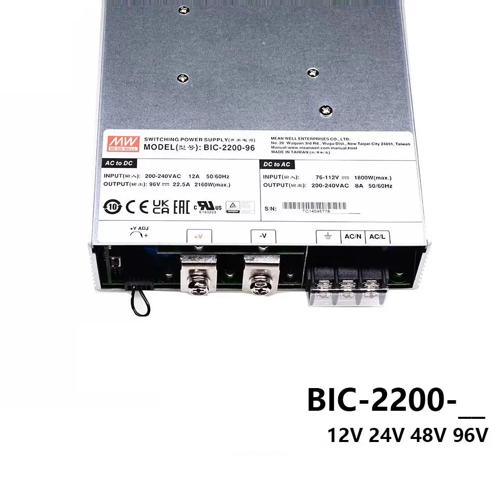 

MEAN WELL Switching power BIC-2200-12/24/48/96 CAN/V/W energy recovery function of AC/DC bidirectional high quality