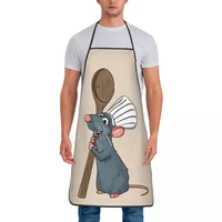 Unisex Remy The Little Chef Bib Apron Adult Women Men Chef Tablier Cuisine for Kitchen Cooking Ratatouilles Painting 2