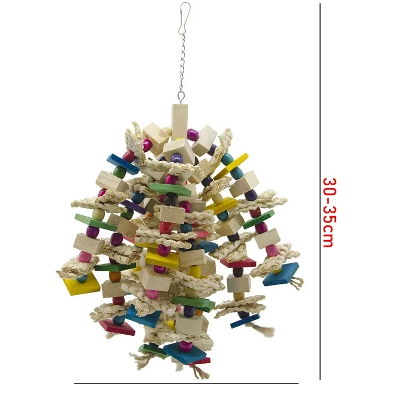 Bird Cage Bite Toy For African Grey Macaws Cockatoos Large Parrot Chewing Toy Bird Parrot Blocks Knots Tearing