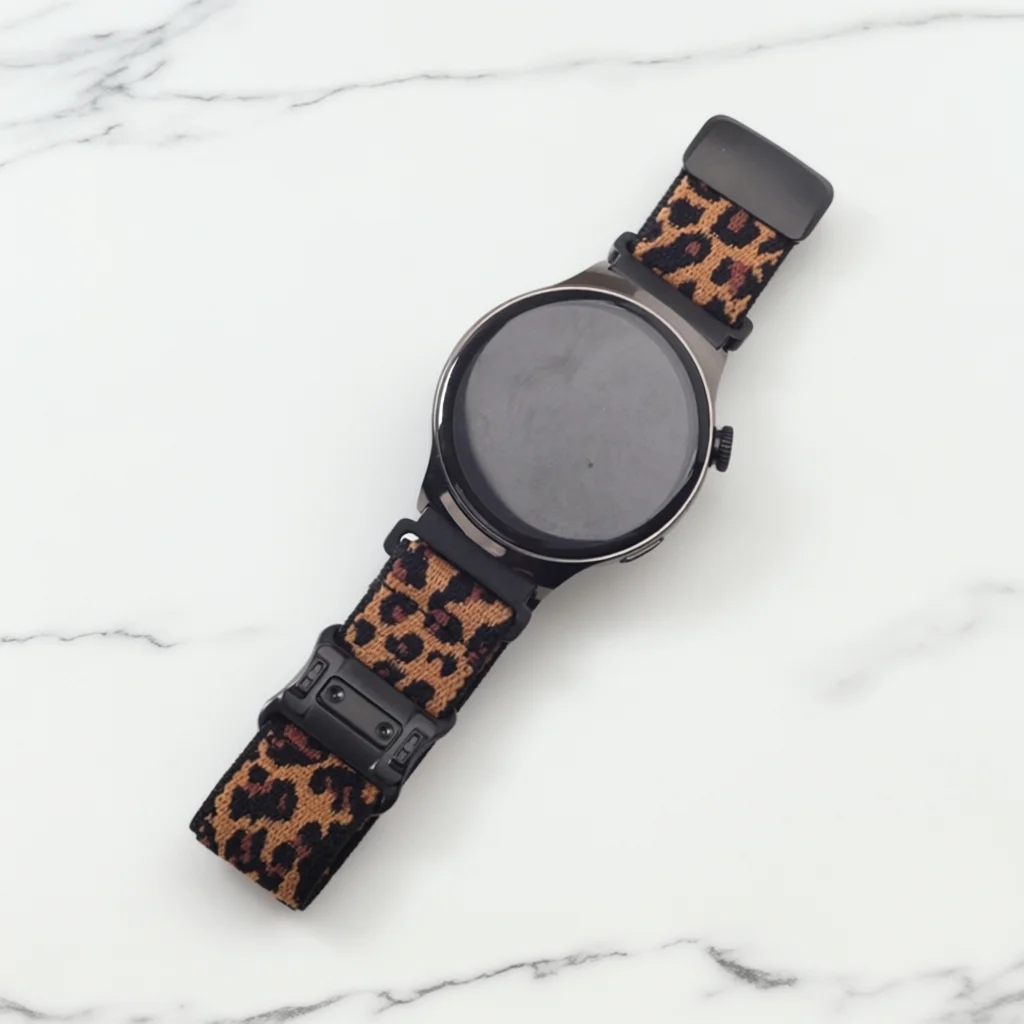 Leopard Magnetic Strap with Stretchy Nylon Wristband – 18/20/22mm