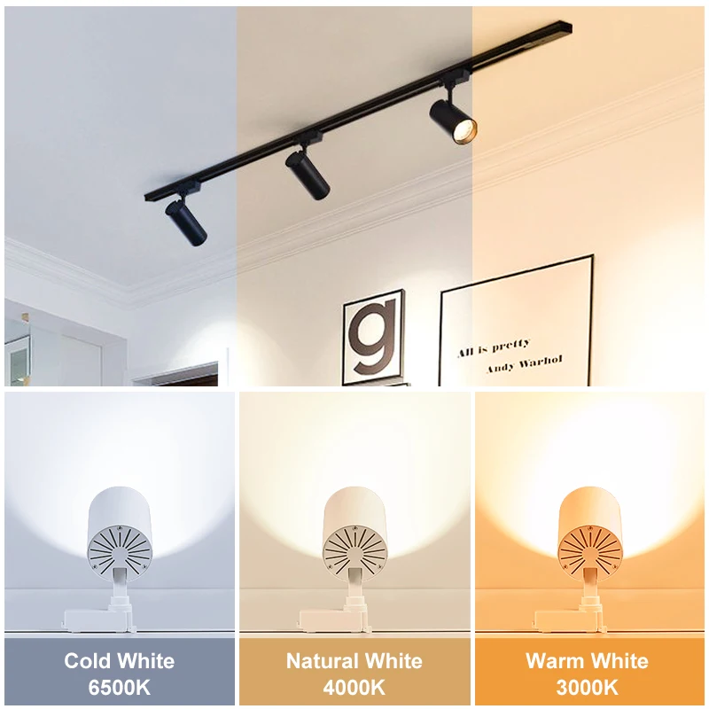 Spot Led Track Light COB Spotlight Ceiling Track Lamps 30W 40W track rail Home Bedroom Store Living Room Kitchen Rail Lighting 4