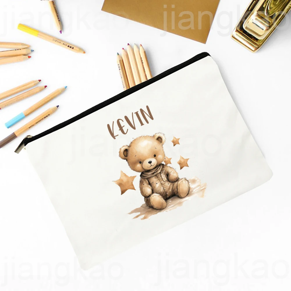 Personalized Pencil Case Custom Name Stationery Supplies Storage Bags Travel Toiletry Pouch Makeup Bag Boys Girls Birthday Gifts 5