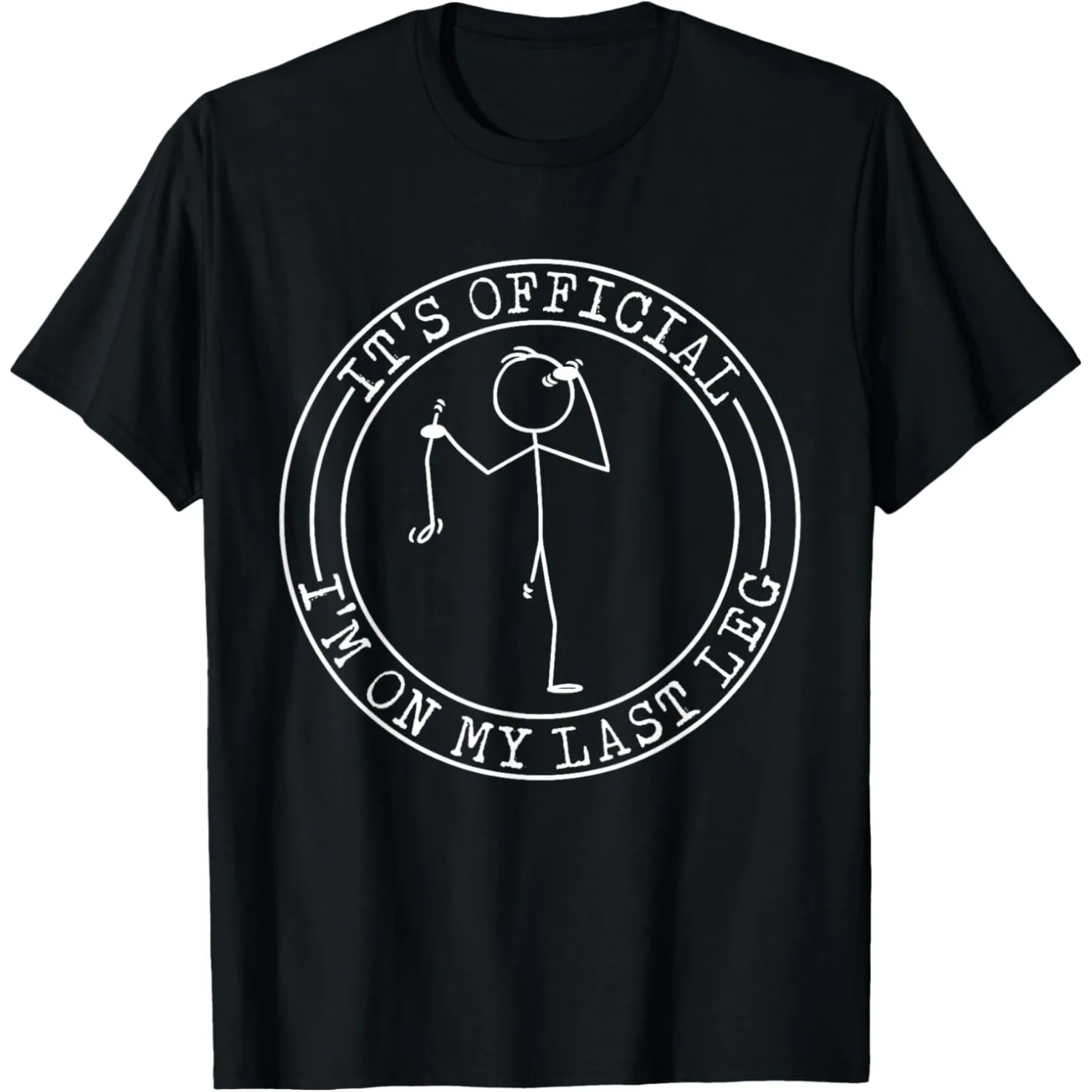 Offiziell: Ich bin am Ende – T-Shirt für Amputierte, Herren, reine Baumwolle, Humor, Streetwear, Kurzarm, Unisex, lockere Passform