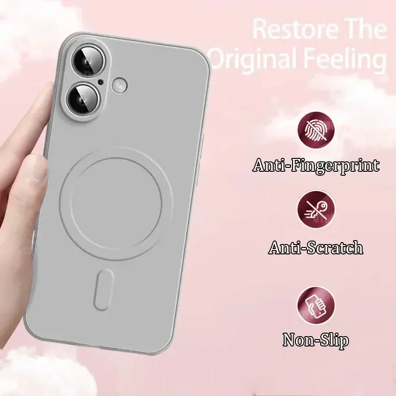 Luxury Magnetic Liquid Silicone Phone Case - Soft, Wireless Charging Compatible