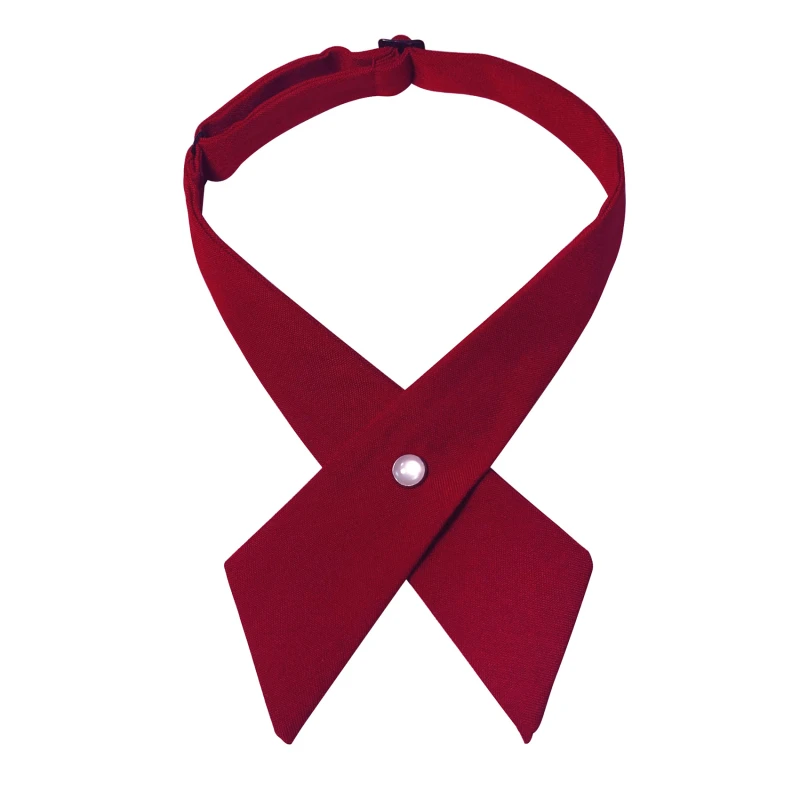Bow Tie Girl Student Uniform Solid Men's Women's Professional Cross Day Cravat Prom Graduation Casual