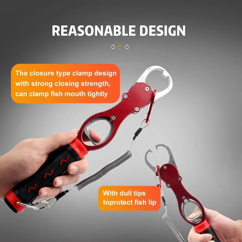 Portable Aluminum Fishing Lip Grip with Weight Scale