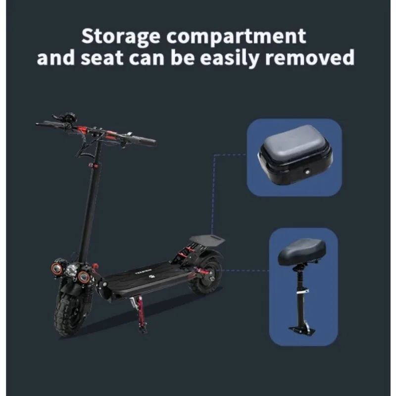 접이식 전동 스쿠터 (성인용, 시트 포함, 주행거리 30마일, 이중 충격 흡수 장치, 바구니 포함)
