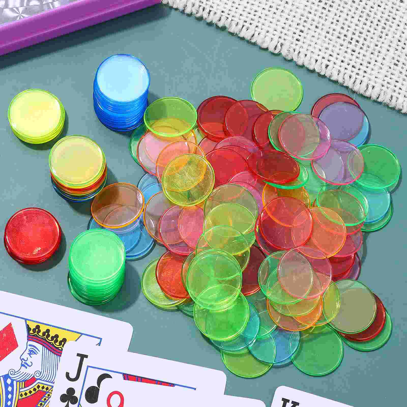 400 Pcs Chips Counting Coins Bingo Round Clear Markers