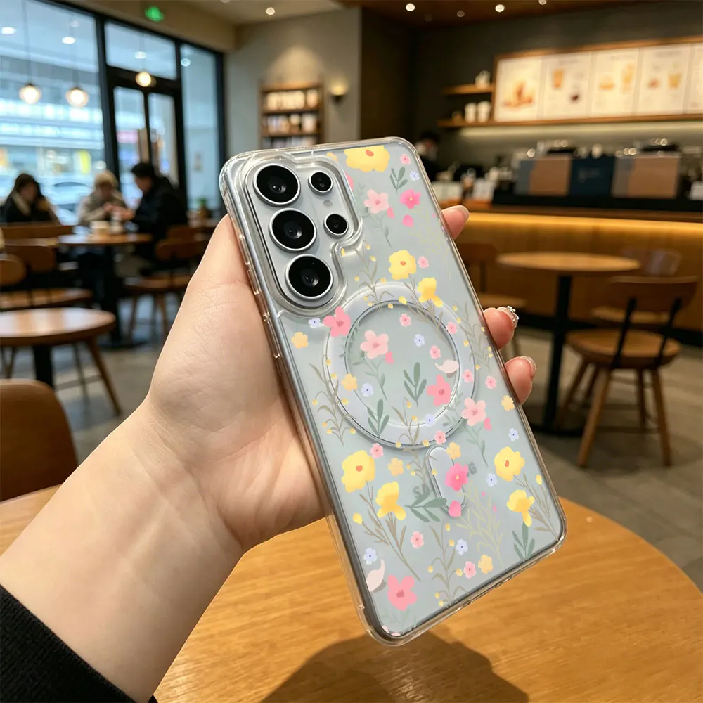 Cartoon Floral Pattern Magsafe Phone Case Cover