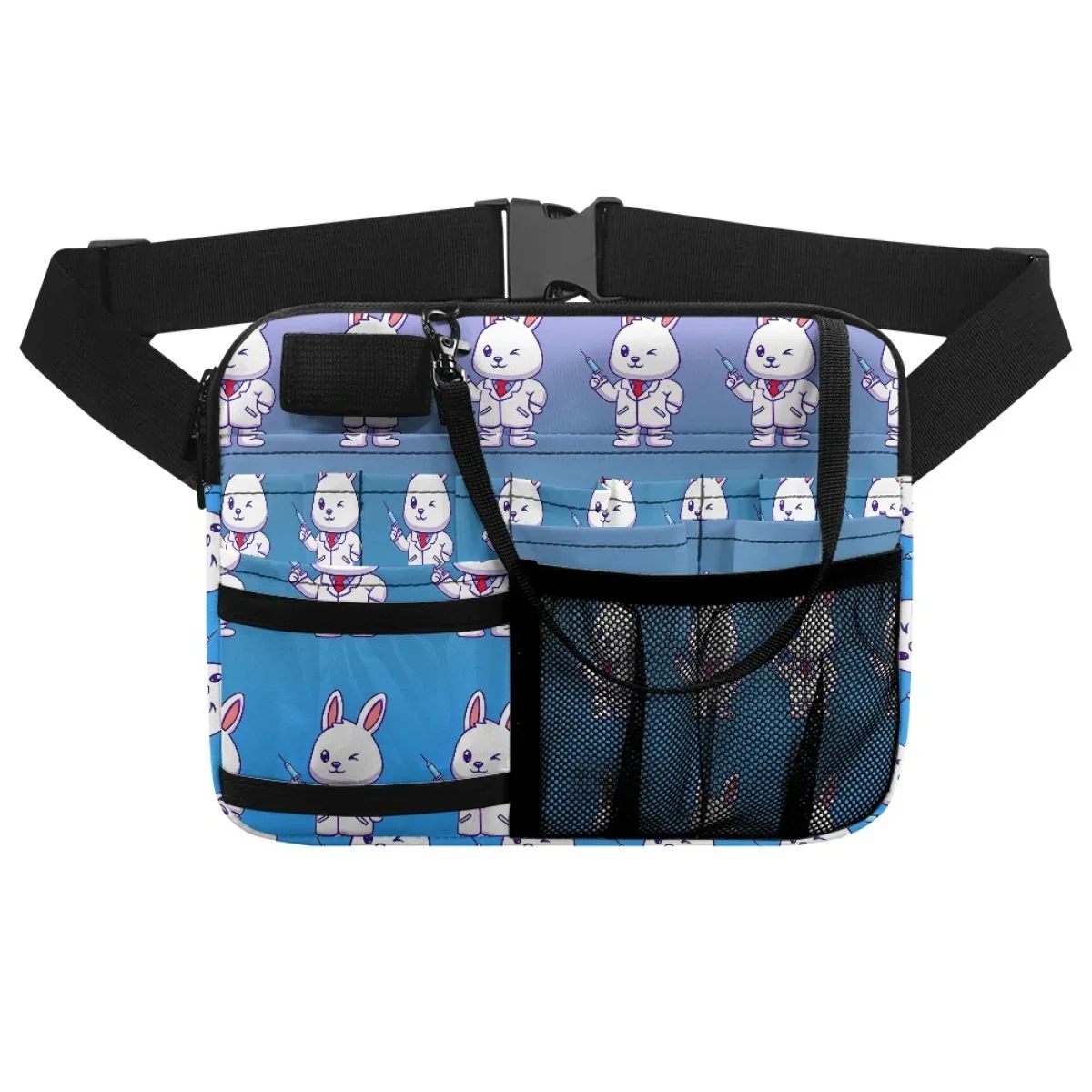 New Multi Pocket Medical Organizer Pouch Gradient Cute Bunny Vet Print Stylish Nurse Fanny Pack for Stethoscopes Bandage Scissor