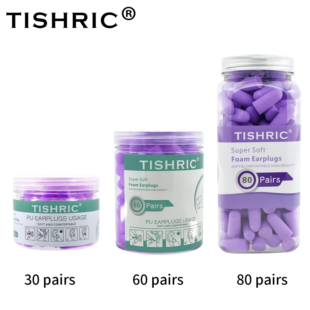 

Беруши TISHRIC 30/60/80 пар, беруши со снижением уровня шума, 35,5 дБ, для сна, защита ушей