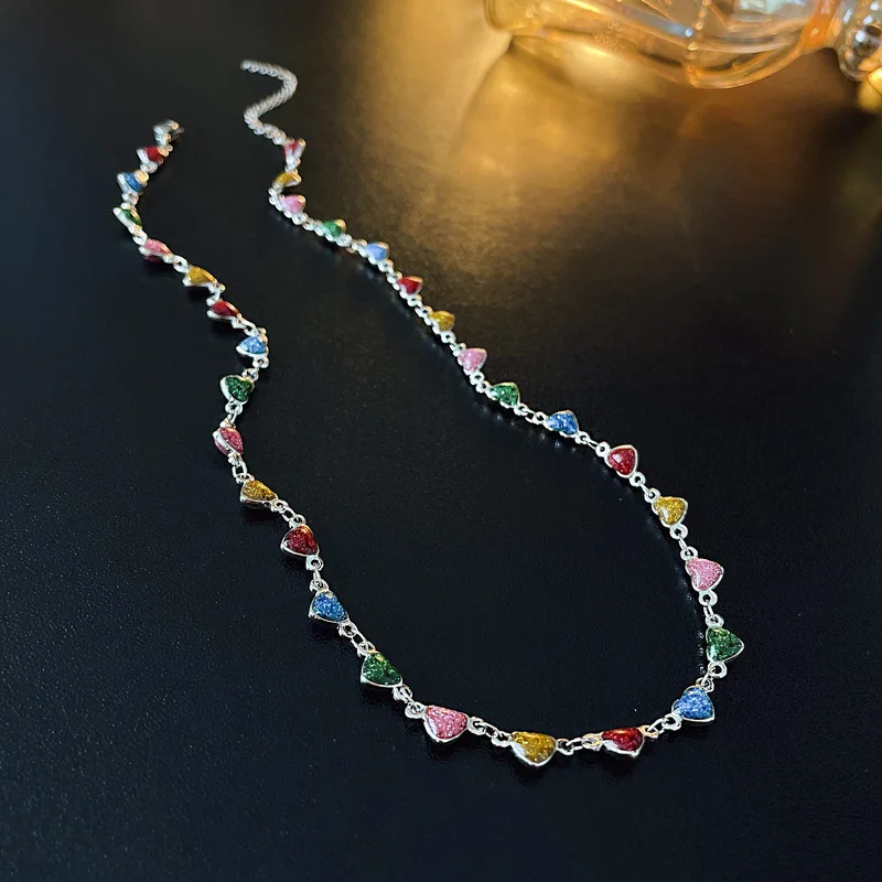 

Candy Color Love Necklace South Korea Girl Clavicle Chain Necklace Female