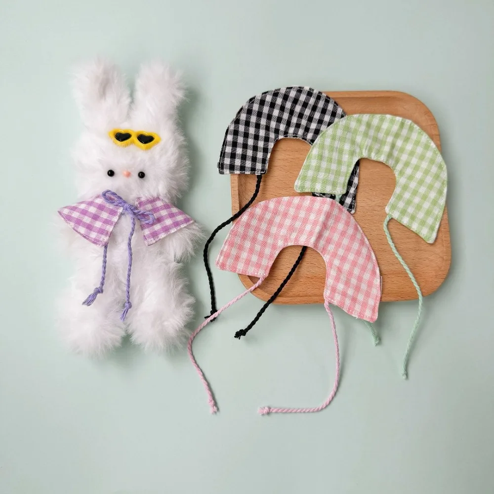 10~15cm Doll Clothes Checkered Cotton Stuffed Doll Checkered Cloak Macaron Outfit 15cm Cotton Doll Clothes for 10~15cm Doll