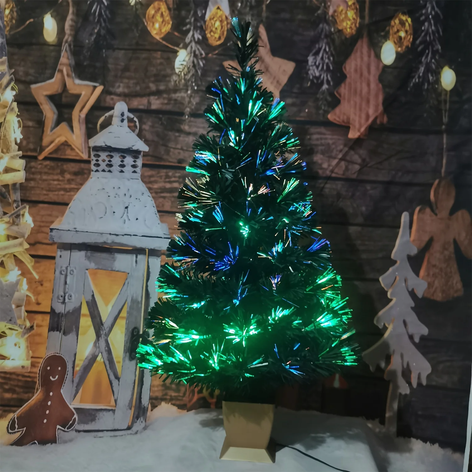 

3FT Pre-Lit Color Changing Fiber Optic Christmas Tree, 35\"\/90cm Tall Xmas Decor