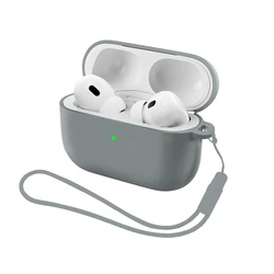 Universal 2 - in - 1 Liquid Silicone Earphone Case with Strap Cover Accessories - Airpods 3 (GRAY)