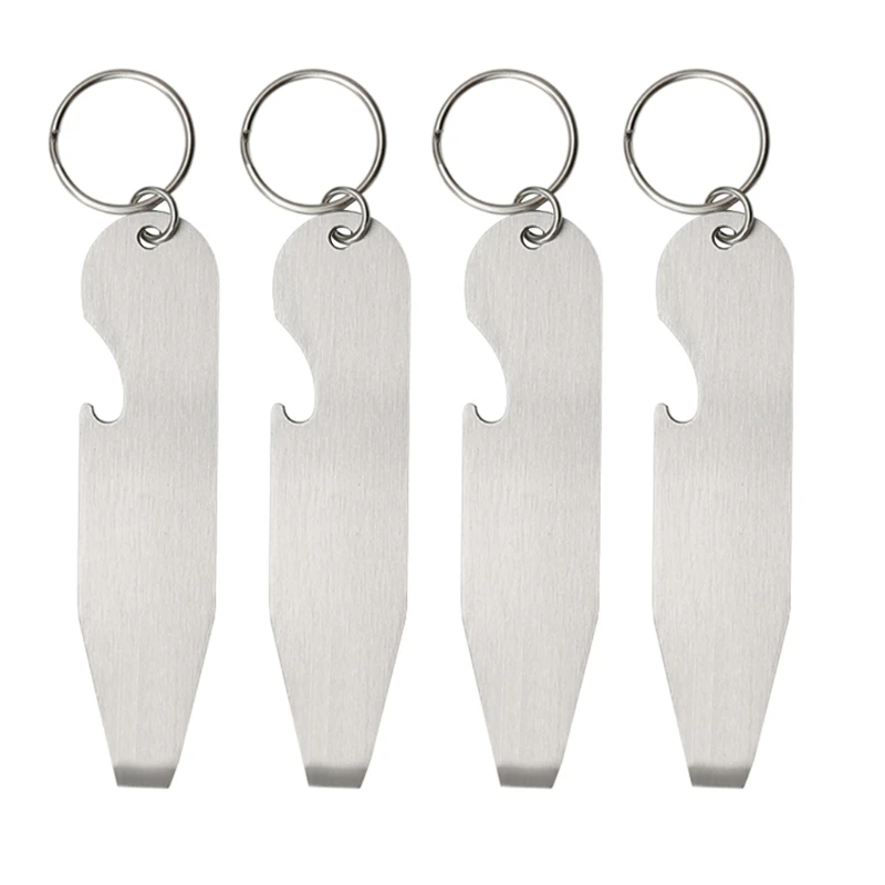 

4Pcs Bottle Cap Opener Beverage Bottle Opener Keyring for Campings Parties