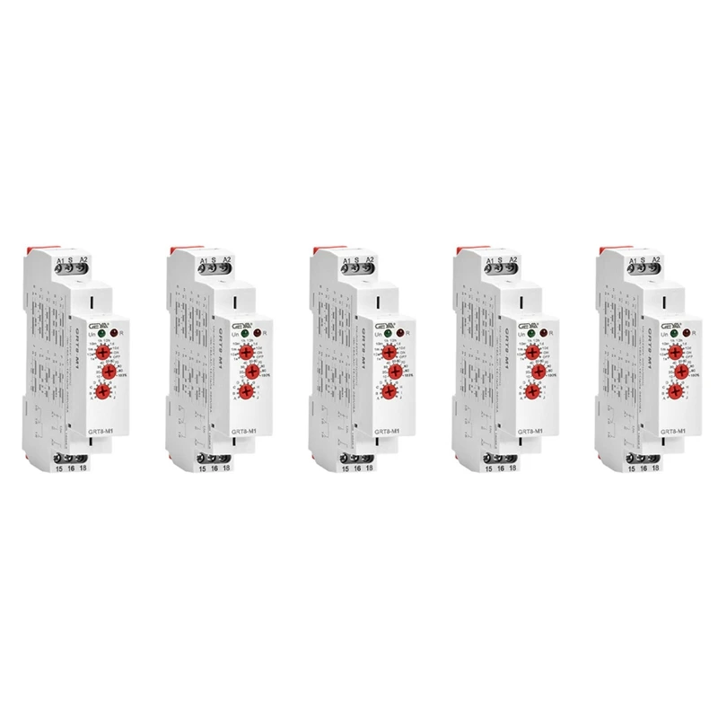 

5X GEYA GRT8-M1 On Off Time Delay Relay 16A AC/DC12V-240V многофункциональное автоматическое реле таймера на Din-рейке