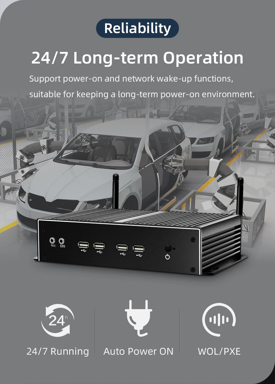 Fanless Industrial Mini PC: Intel Core i7 4600U, Dual Ethernet, HDMI, VGA, 8xUSB, Windows/Linux Description Image.This Product Can Be Found With The Tag Names Barebone Mini PC, Computer Office, Mini pc