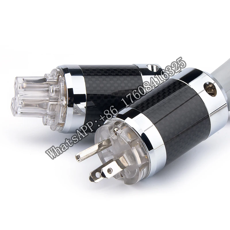 

High Quality Carbon Fiber Rhodium Plated Plug HiFi audio power cable Audio Competition