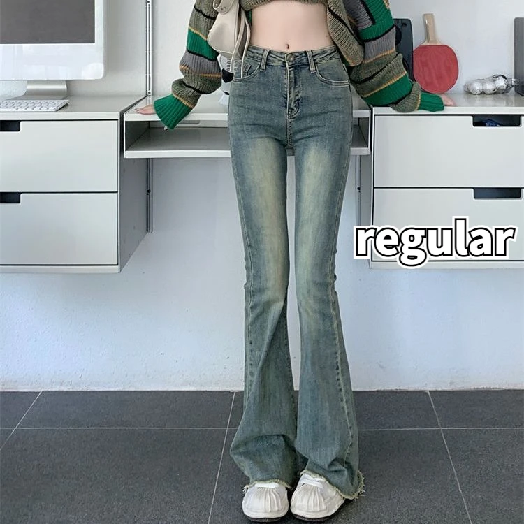 Gothic High Waist Denim Pants Vintage Women Chic Broken Hole Slim Punk  Flare Pants Female Harajuku Y2k Jeans Cute Split Trousers - Pants & Capris  - AliExpress