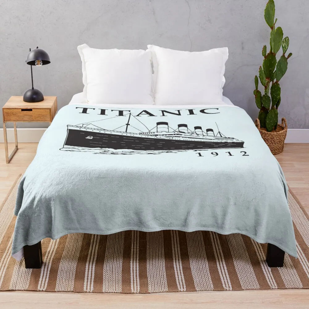 

Titanic Queen of the Ocean Vintage Cruise Sinking Ship Atlantic VoyageThrow Blanket Hairy Blankets