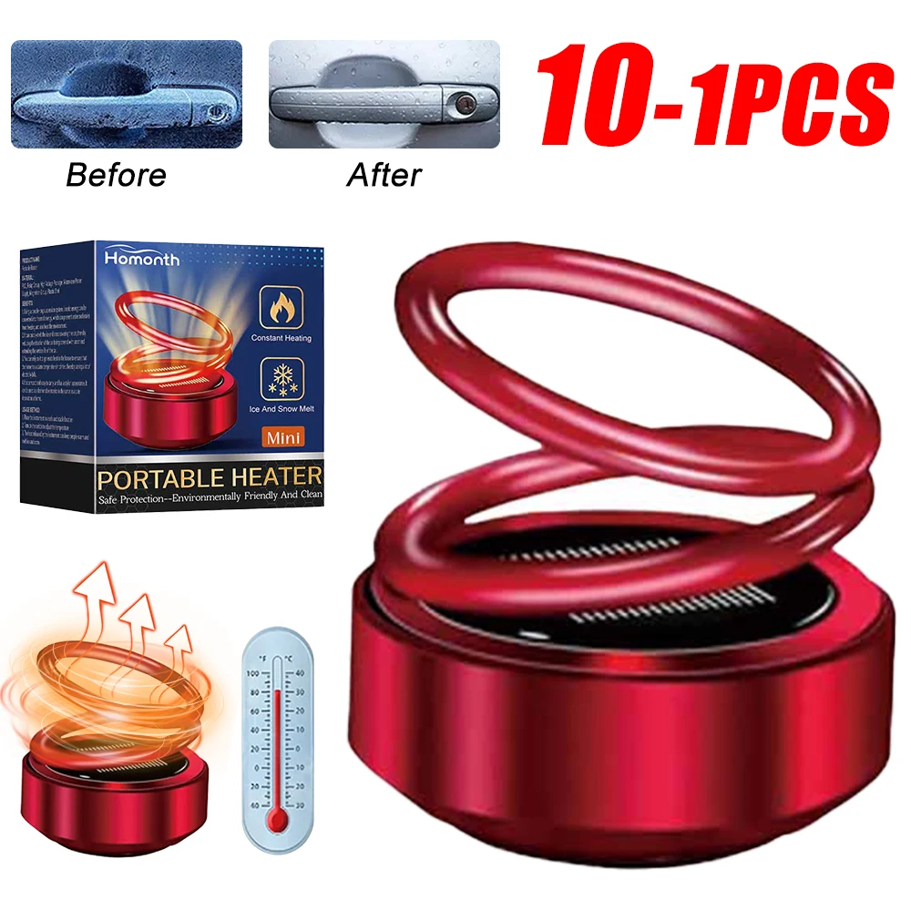 1-10PC Electromagnetic Ice Melting Deicer Solar Powered Kinetic Molecular Heater Snow Remover Car Perfume Diffuser Air Freshener