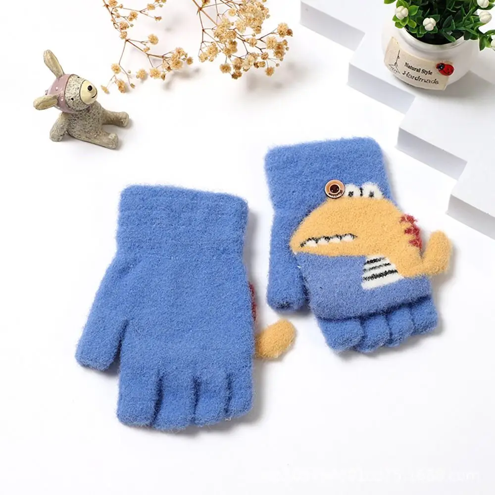 Cartoon Baby Mittens Winter Warm Kids Baby Girl Gloves Knitted Children  Mitten Winter Gloves Kids 4-8Years 3