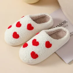 Ghost Face Blue Evil Eye Fuzzy Slippers - Plush Winter Warm Indoor Non-Slip Shoes - 40-41(24.5-25cm) (Red Little Love)
