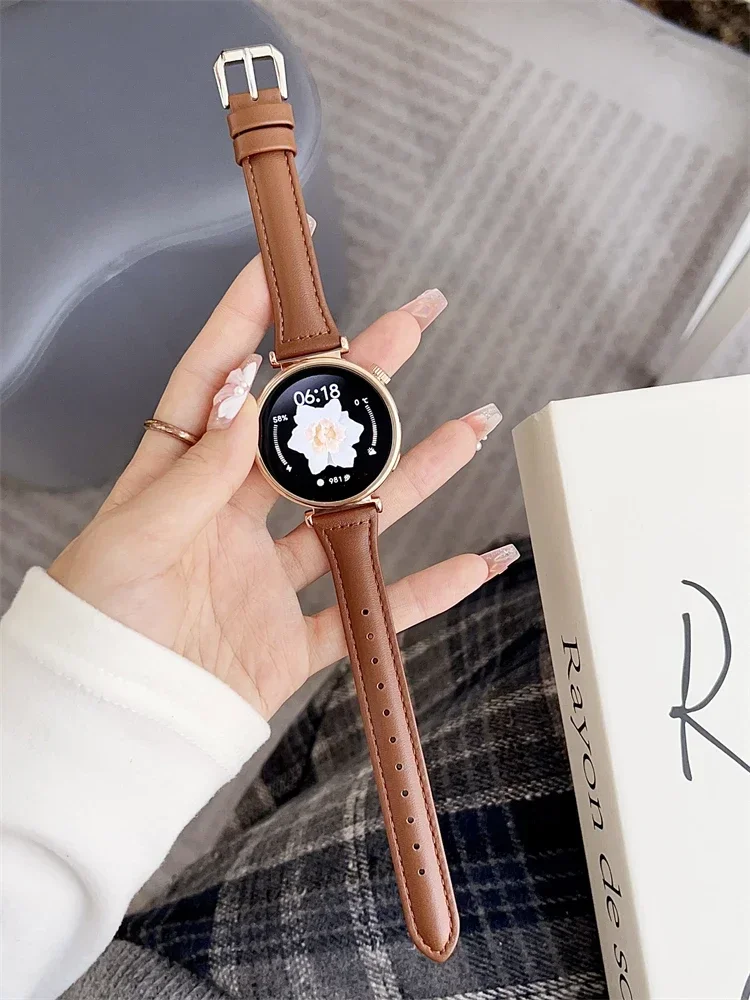 Luxurious Slim Leather Watch Strap - Elegant 20/22mm Bracelet Band