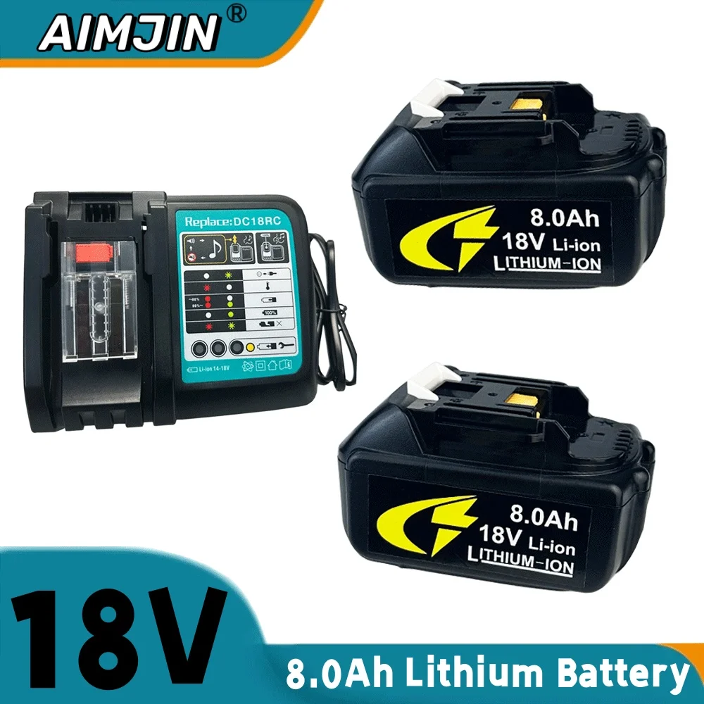 

NEW With LED Charger Rechargeable Battery 18V 8000mAh Lithium ion for Makita 18v Battery 6Ah BL1840 BL1850 BL1830 BL1860 LXT400