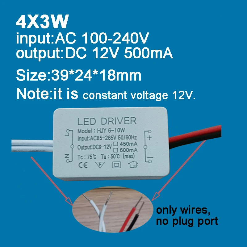 Alimentation à courant constant de petite taille, pilote LED pour plafonnier, lampe au pouce, AC 85V-265V, 1W-3W, 6W