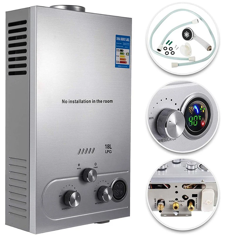 Liquified Natural Gas Water Heater LNG Water Heater 6L/8L/10L/12L/16L/18L 36KW Thermostat Methane Gas