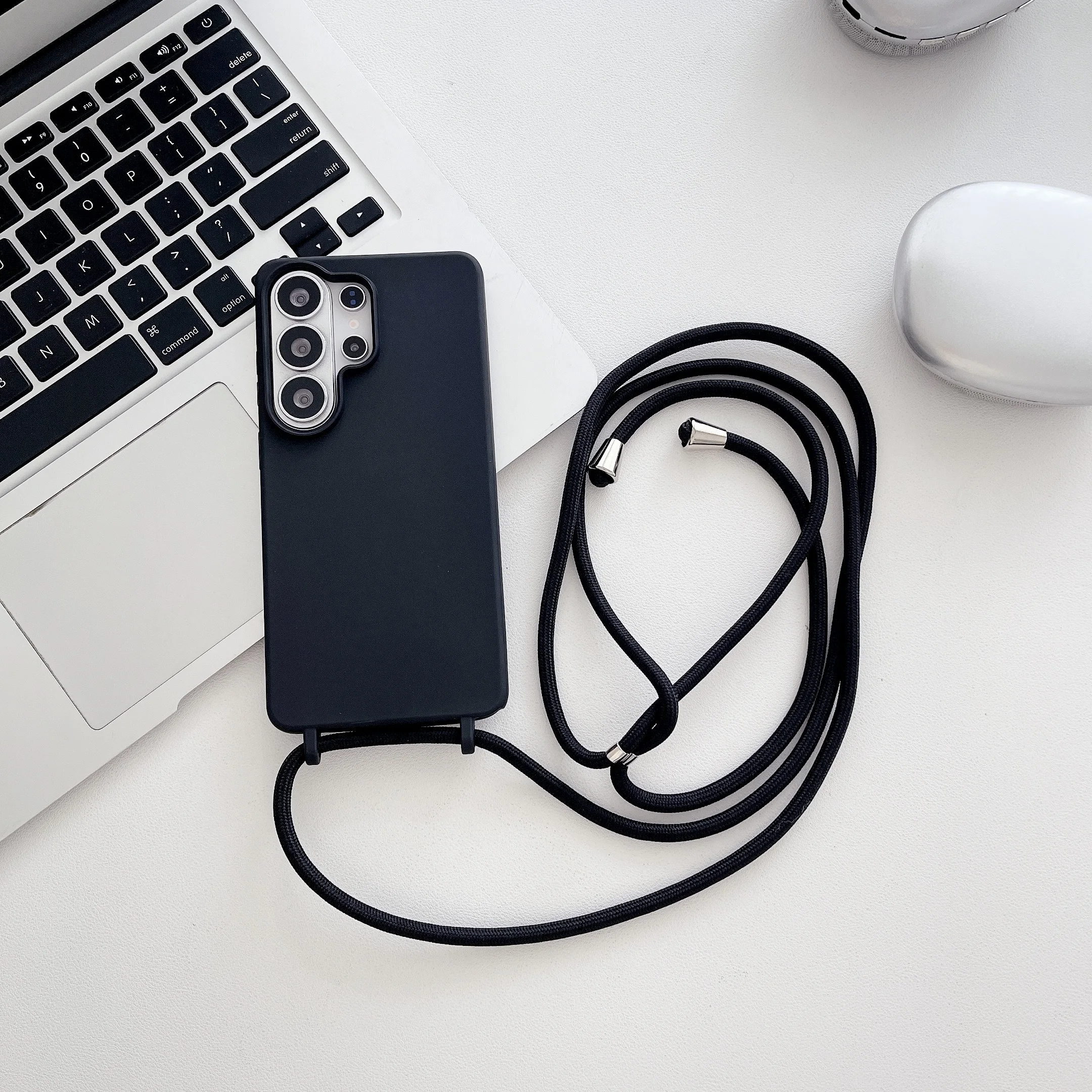 Versatile Necklace Crossbody Strap Phone Case with Soft Silicone Lanyard Cover