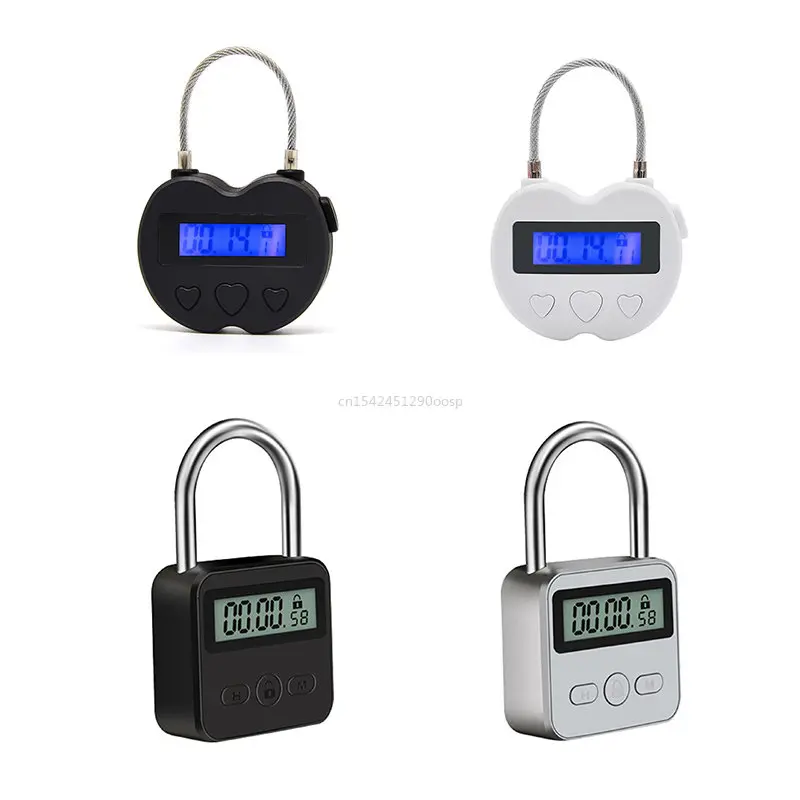 Smart Timing Lock Waterproof LCD Display Time Multifunctional Travel Electric Lock USB Charging Timing Padlock