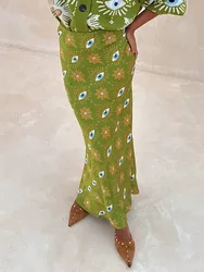 Elegant High Waist Patterned Long Skirt for Women - Fashionable and Versatile (01 Print)