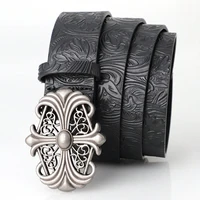 Ceinture rétro pour hommes, Style bohème, Chic, en cuir PU noir, mode Vintage, boucle creuse, Style Punk Rock Y2K, pour hommes et femmes 6