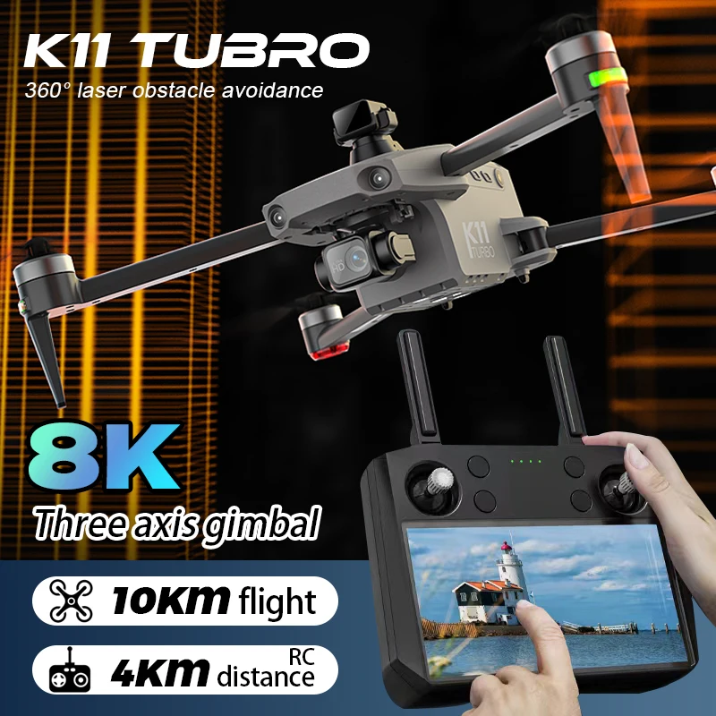 KEH K11 8K HD Aerial Photography Drone 3-axis Mechanical Gimbal GPS Automatic Return Brushless Obstacle Avoidance Quadcopter Toy