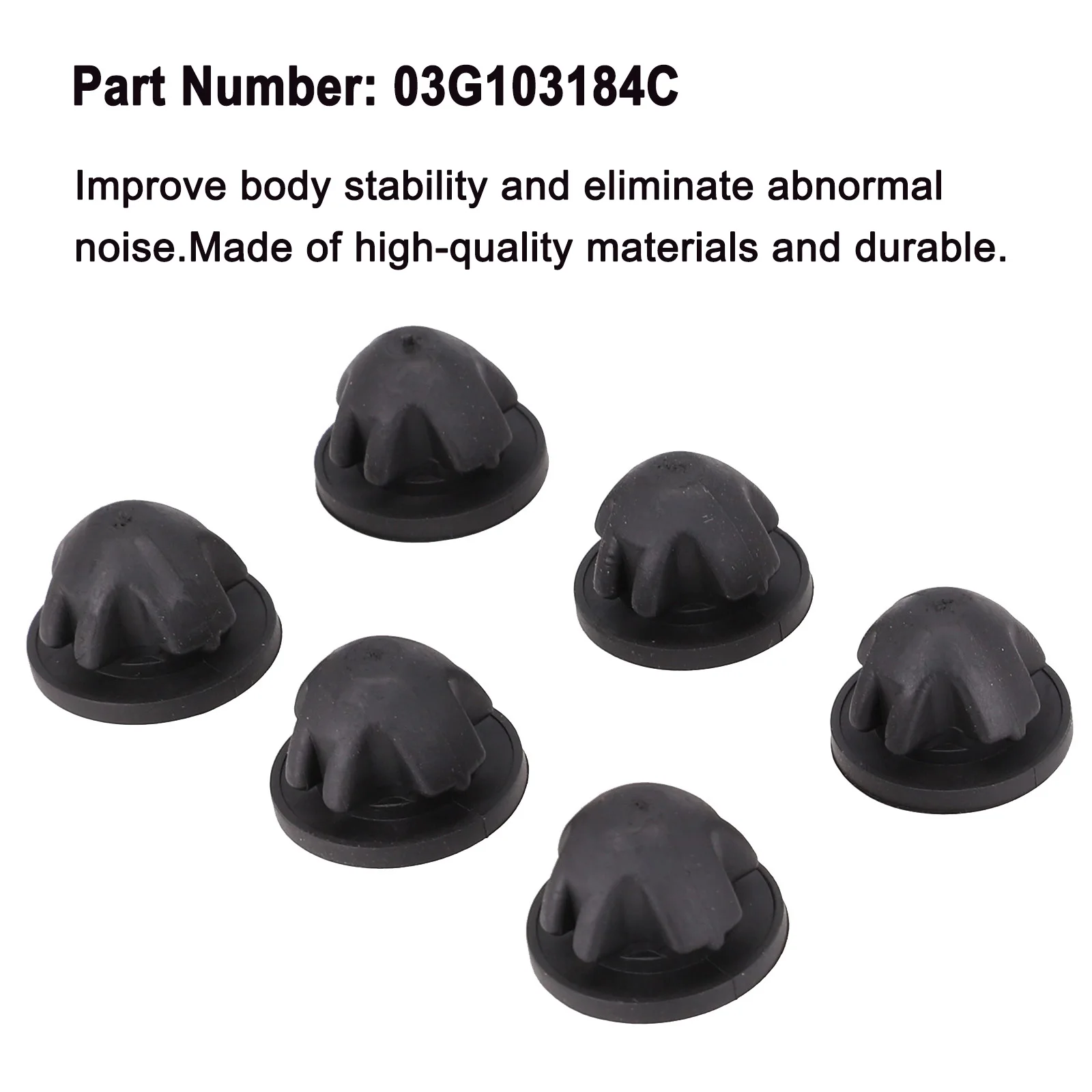 

6pcs Car Engine Cover Grommet Rubber Trim Fits For A3 8P1 2.0 1968 Ccm For Fabia For Octavia For Superb Auto Parts 03G103184C