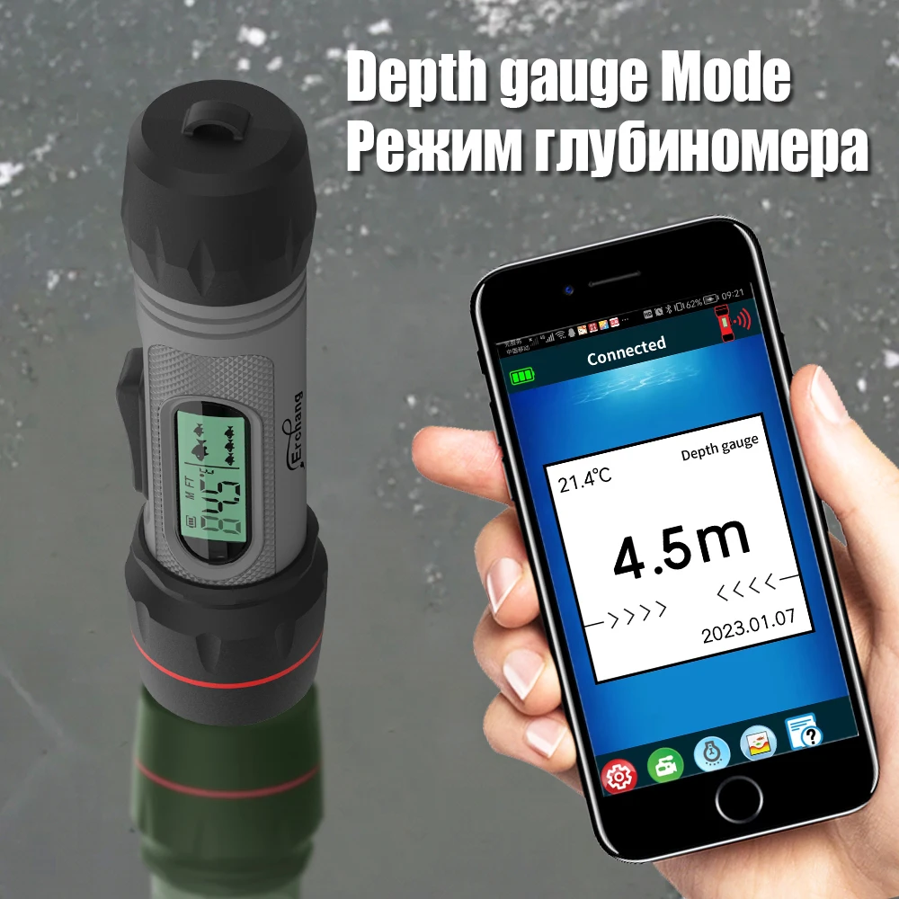 Wireless Fish Finder Erchang F12B For Winter Ice Fishing 90M Depth Gauge Depth Finder With Temperature fishing accessories fish finder