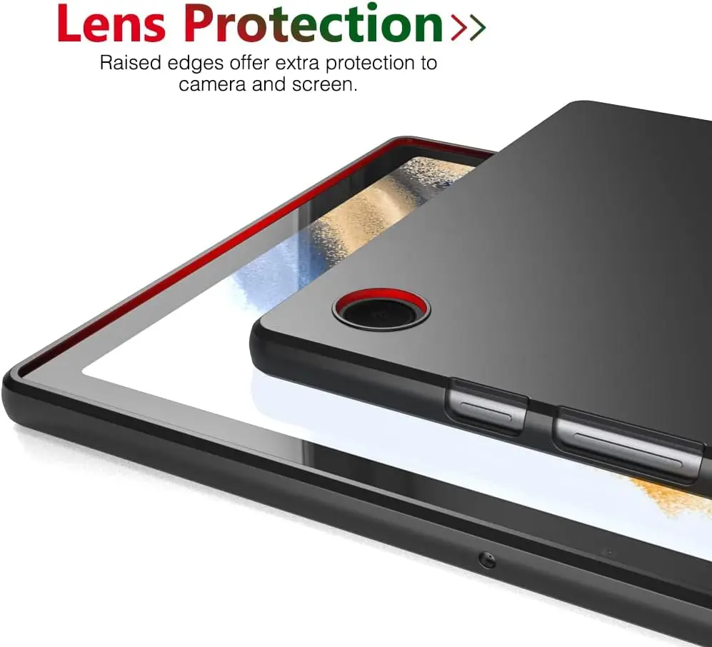 Capa Flexível e Macia de Silicone Capa Preta Tampa Traseira Samsung Galaxy Tab a a7 Lite a8 S5e s6 Lite s7 s8 s9 Plus fe - Imagem 3