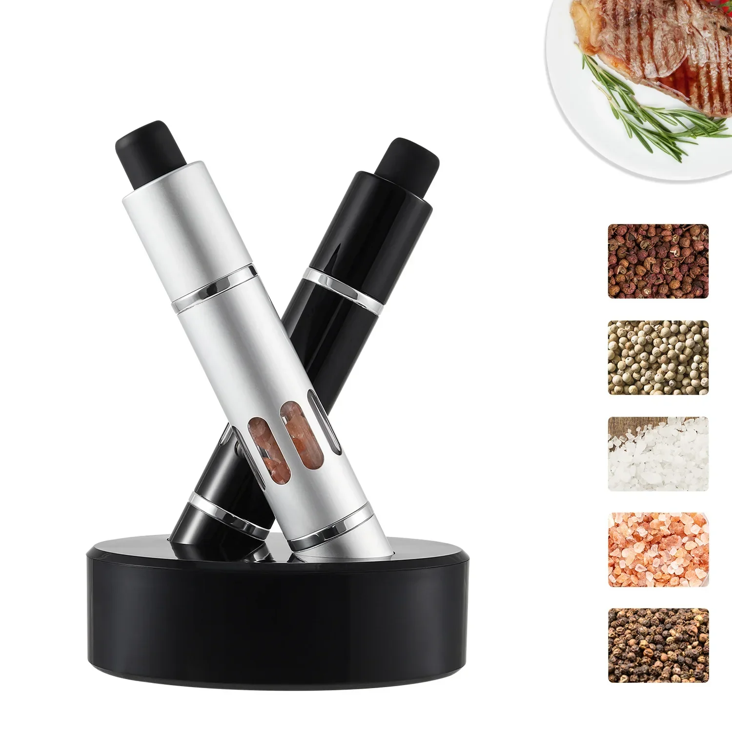 Practical Thumb Push Button Pepper Grinder Aluminum Alloy Tool Salt Sea Press Spices External Grinding Spring Steel Mill