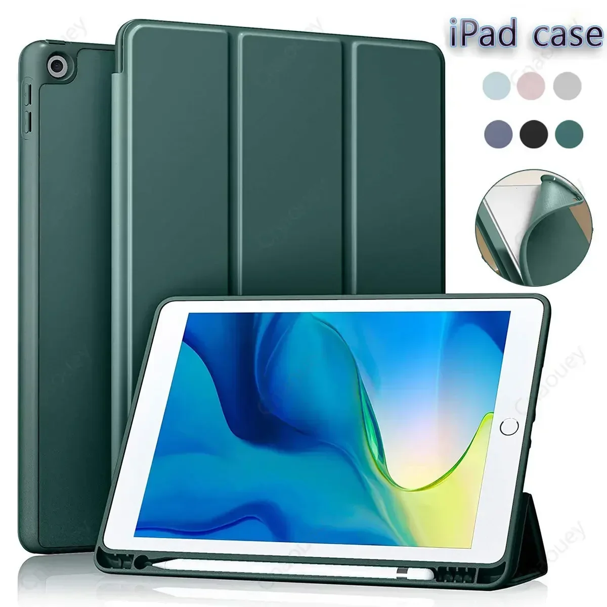 Custodia Per Ipad 10.2 8Th 9Th Gen 10Th Gen Funda Cover Magnetica In Pelle Pu Per Ipad 10.5 9.7 Air4 5 Pro11 Con Portamatite