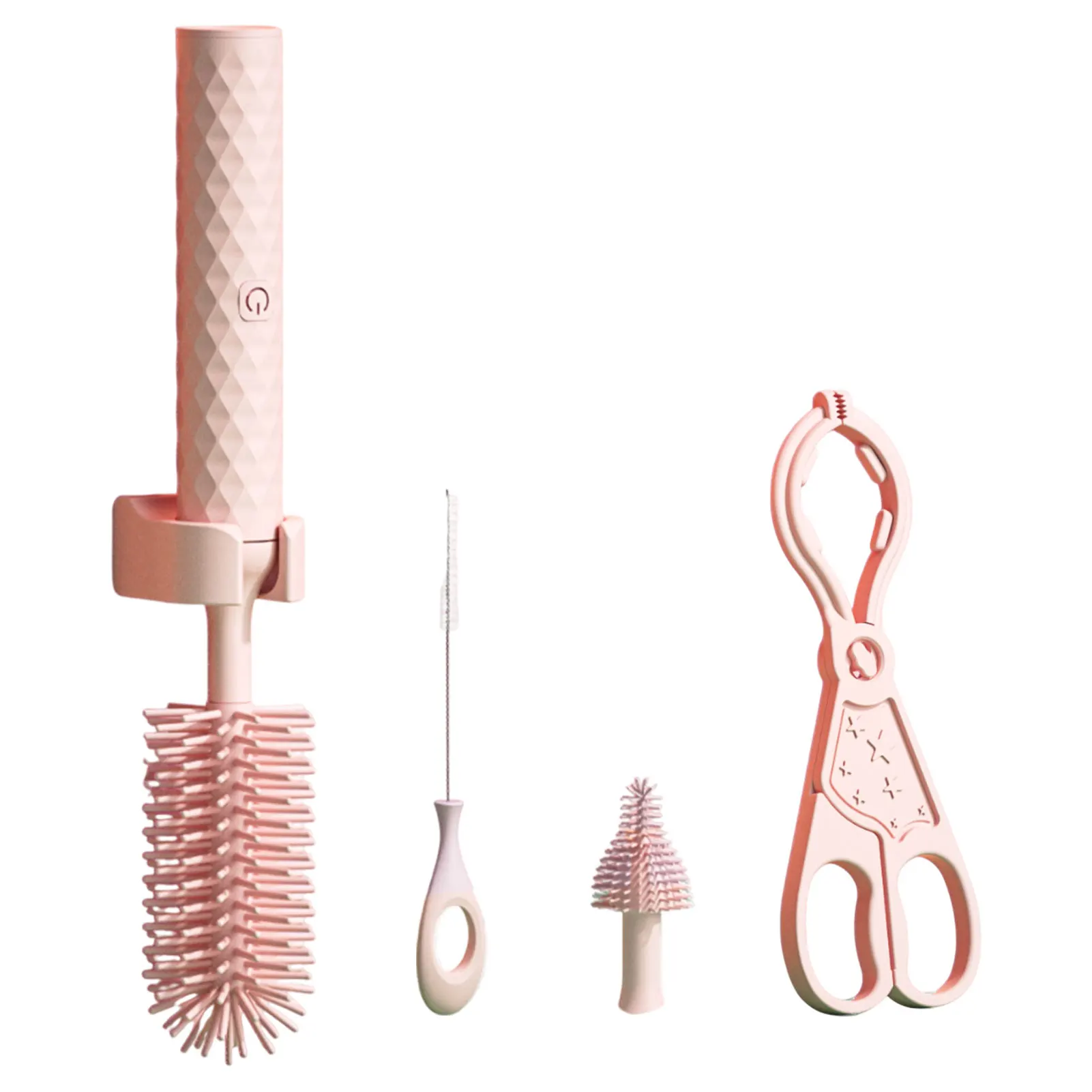 Portable 3-in-1 Electric Silicone Bottle Brush Cleaner Set
